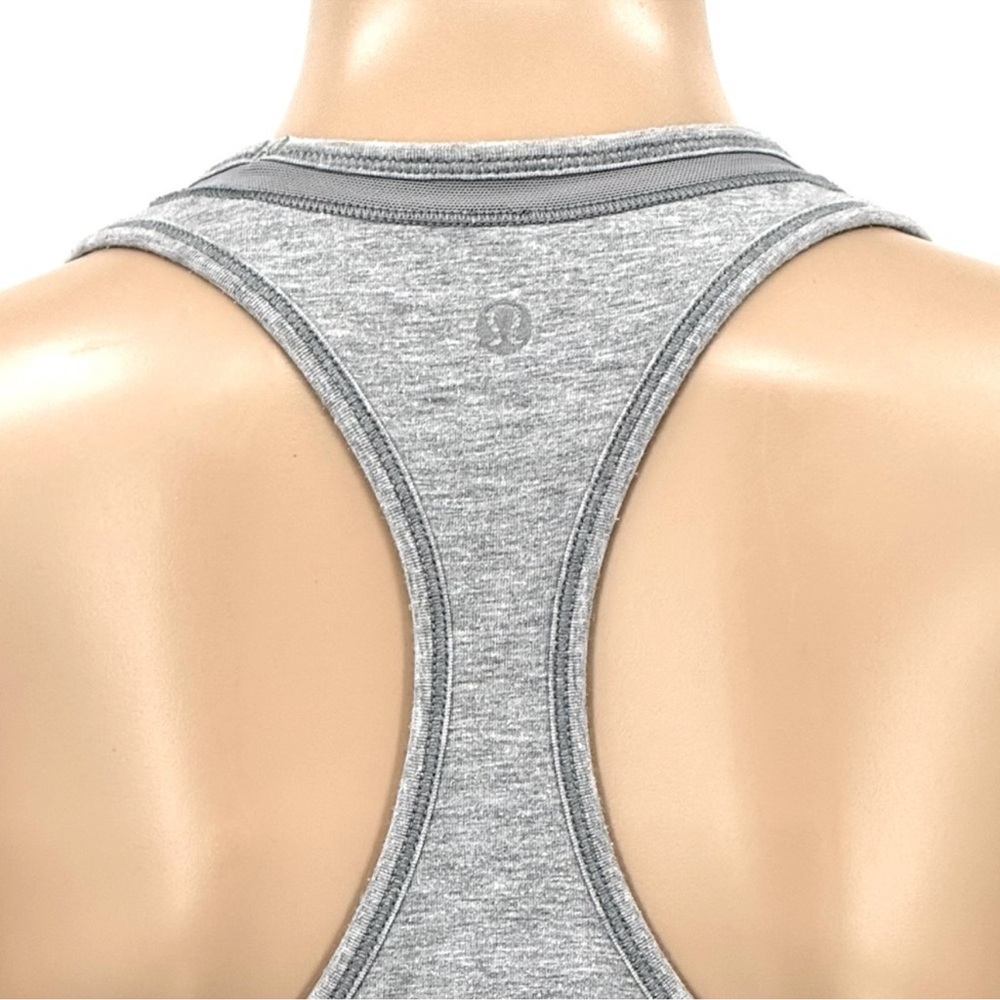 LULULEMON HEATHERED GRAY RUCHED RACERBACK T-SHIRT DRESS - Picture 6 of 7